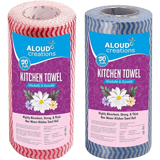 ALOUD CREATIONS Reusable Kitchen Towel Roll - Pack of 2