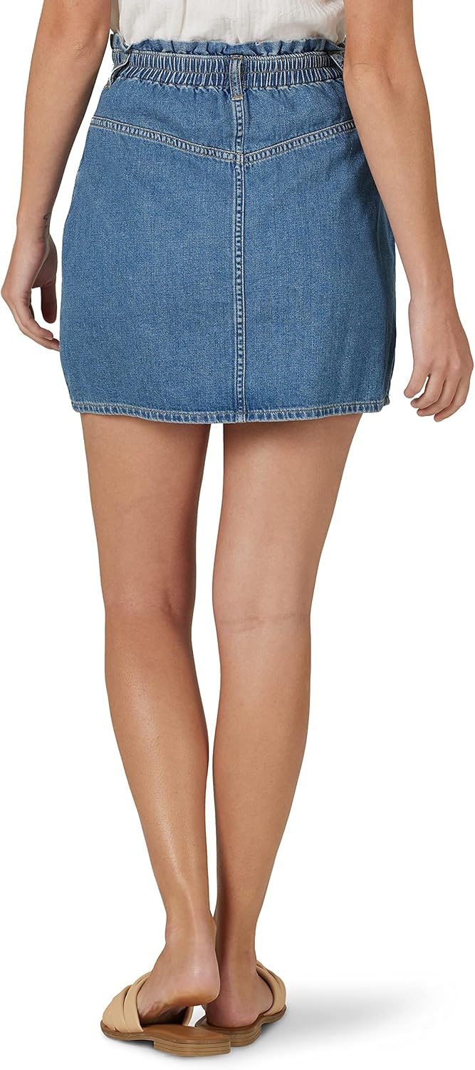 Lee Womens High-Rise Paperbag Mini Jean Skirt - Image 2
