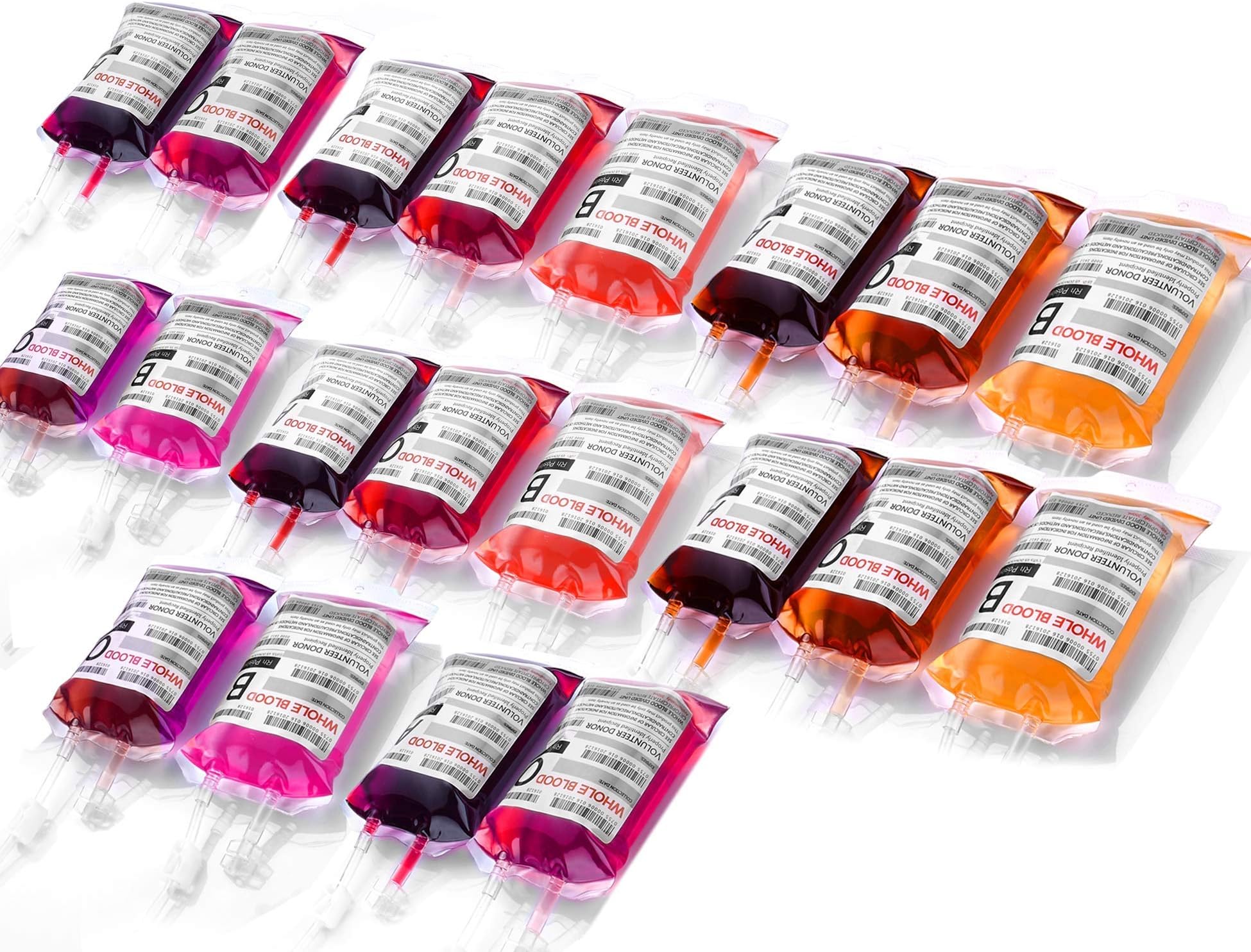 WYNK 20 Pack Halloween Decorations Blood Bag for Drink, 11.5 FL Oz Reusable Cups Containers, Live Blood of Theme Parties, Halloween/Vampire/ Hospital Theme Party Favors, Nurse Graduation Party Props