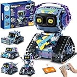 Robot Building Kit with Remote Control STEM Gifts for Kids Boys Ages 8-12, Coding Robotic Technic Creative Toys for Birthday - Build 5in1 Model with 433 Pieces