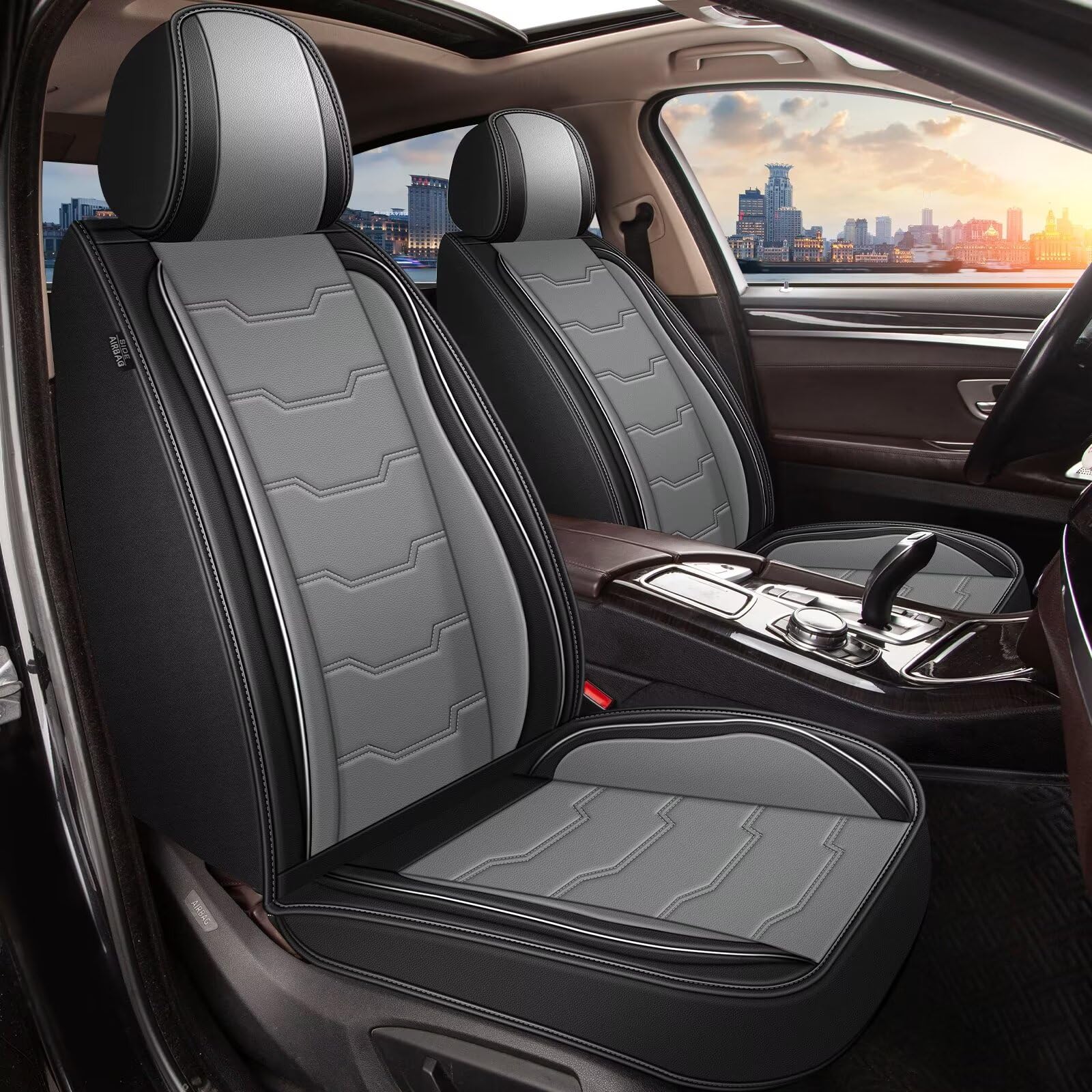 Car Seat Covers Fit for Hyundai Venue (Black-Grey, 5 Seats)
