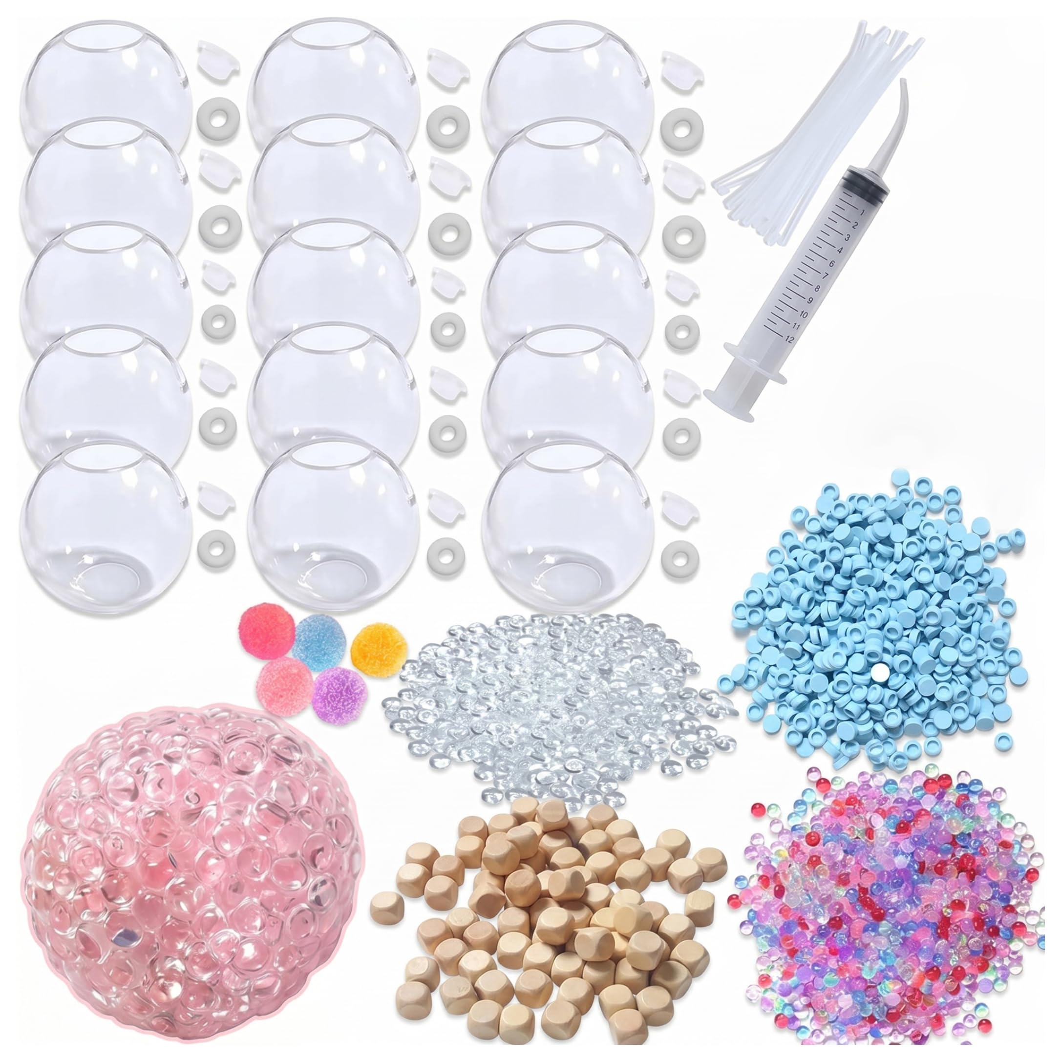 Yeaxxsqy 15-Piece DIY Stress Ball Making Kit with Pump & Tool, Fun Craft Activity for Kids & Adults