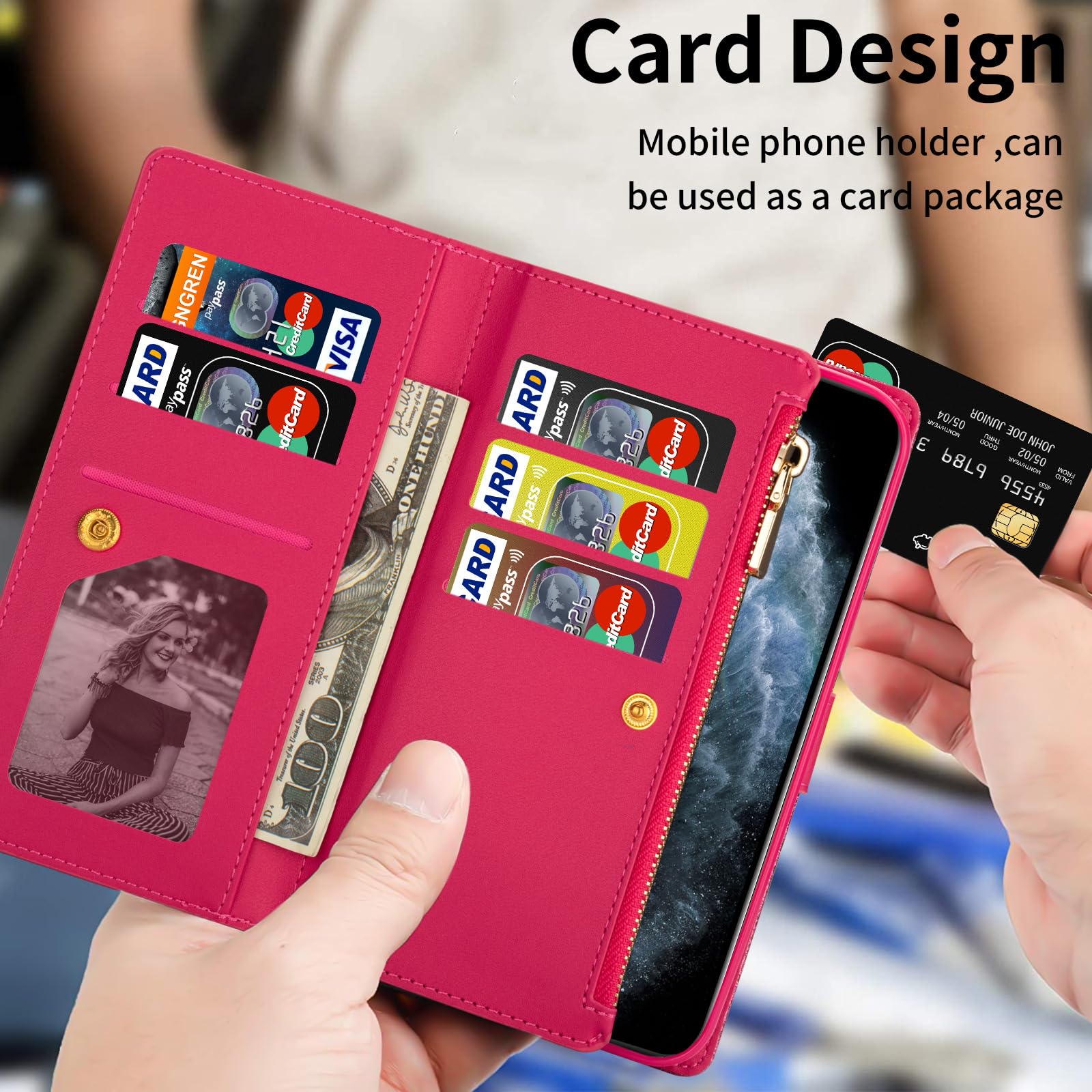 Custodia a portafoglio in pelle per Samsung Galaxy Z Fold 8 Ultra Nero