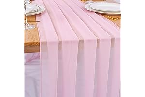 10ft Blushing Pink Chiffon Table Runner: Sheer Elegance for Special Occasions