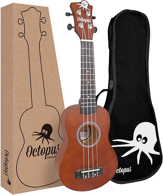 Octopus Ukulele UK200D-BR Ukelele soprano, marrón natural : Amazon.es:  Instrumentos musicales