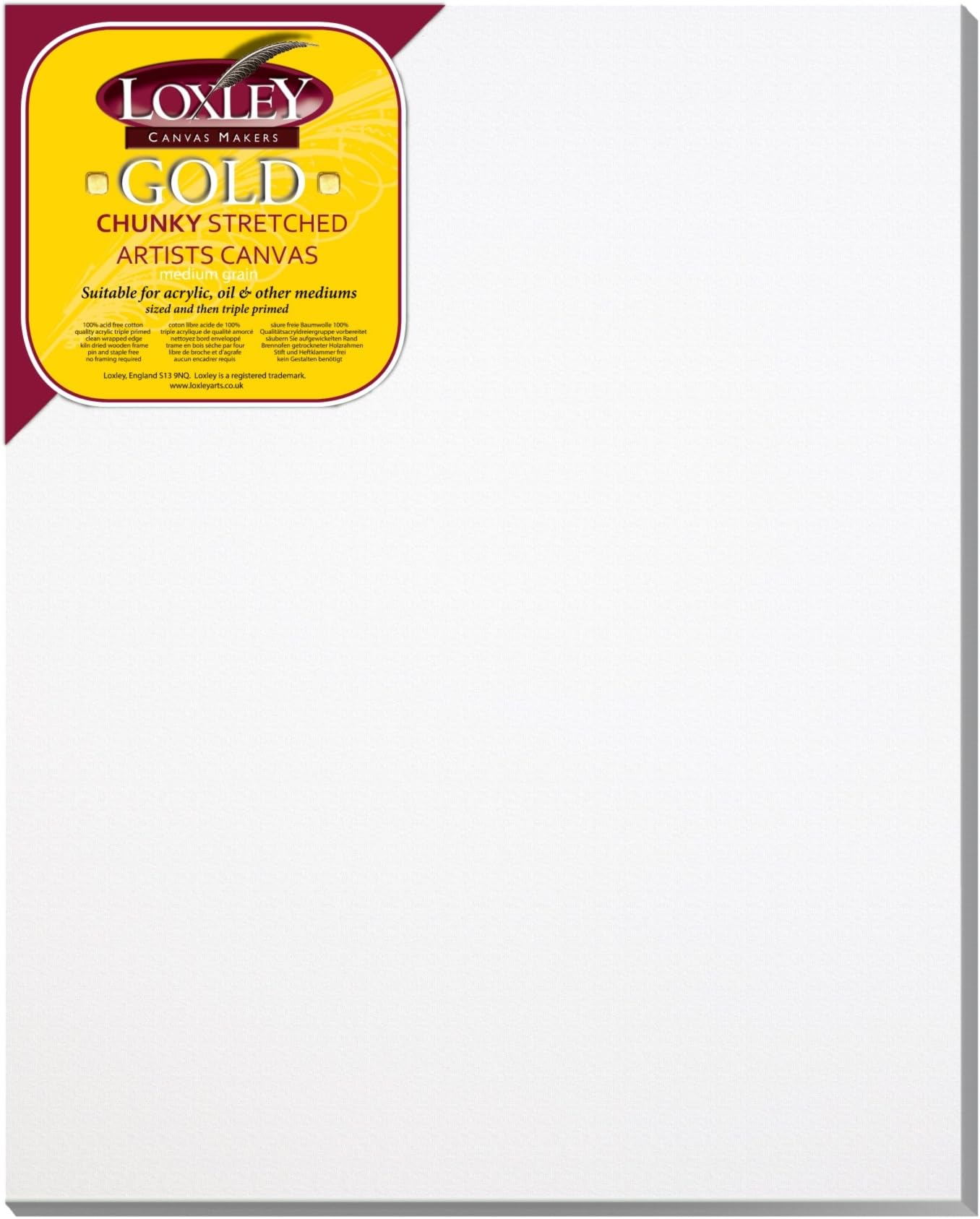 Loxley Gold 30 x 24-inch 76 x 61 cm 37mm Chunky Deep Edge Artist Quality Stretched Canvas Primed