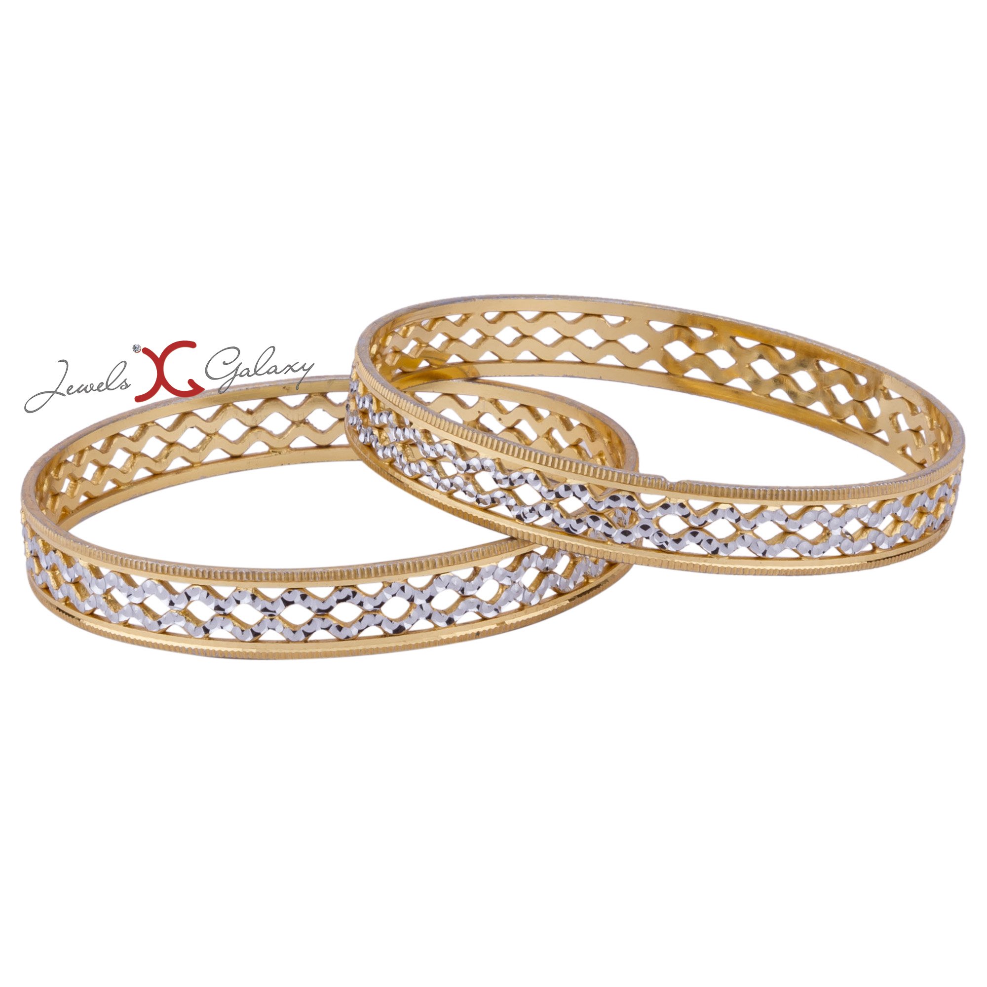Delicate Rhodium Plated Bangle Set Jewellery For Girls