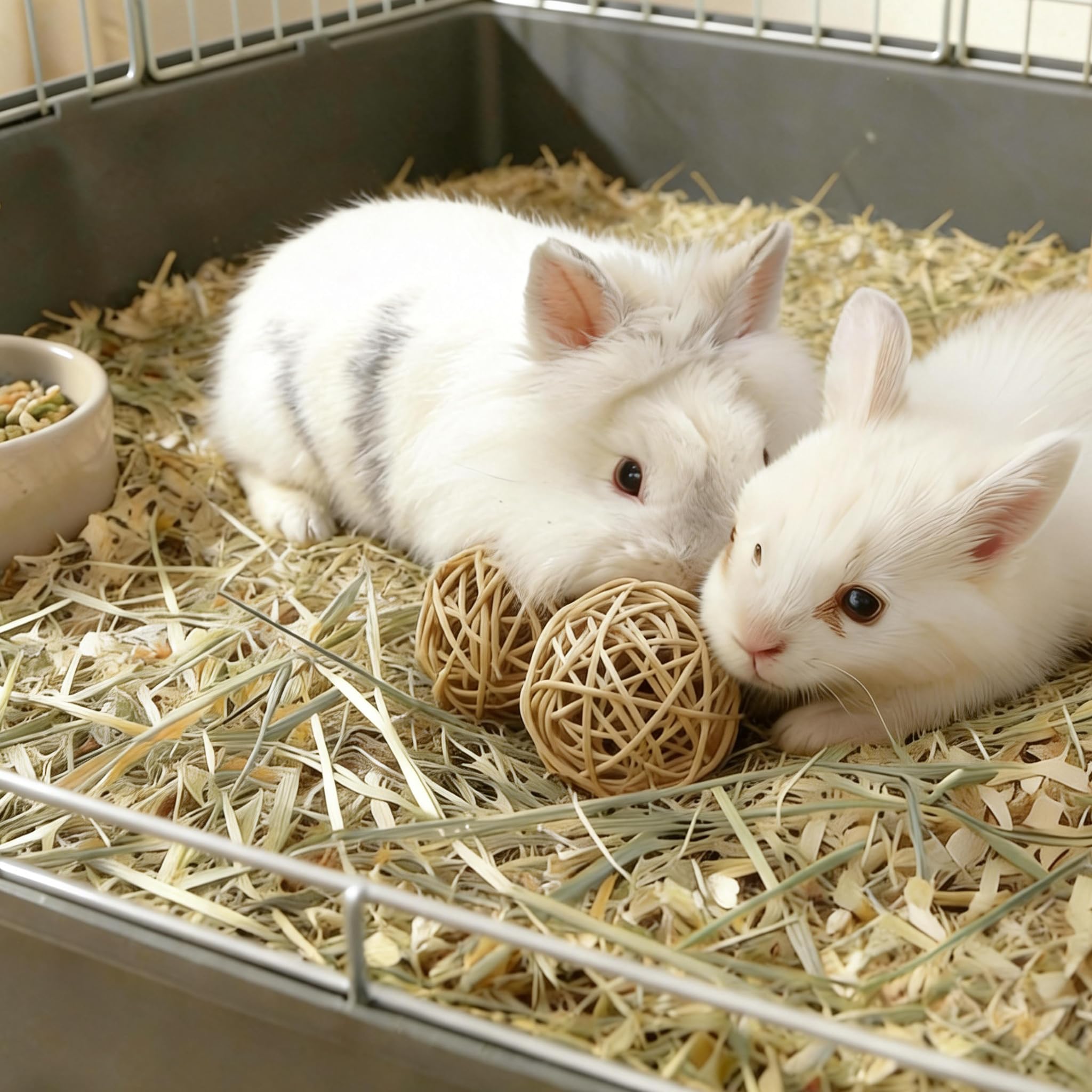 8 Bolas de Heno Natural para Masticar – Hechas a Mano para Conejillos de Indias, Conejos y Chinchillas — view 5