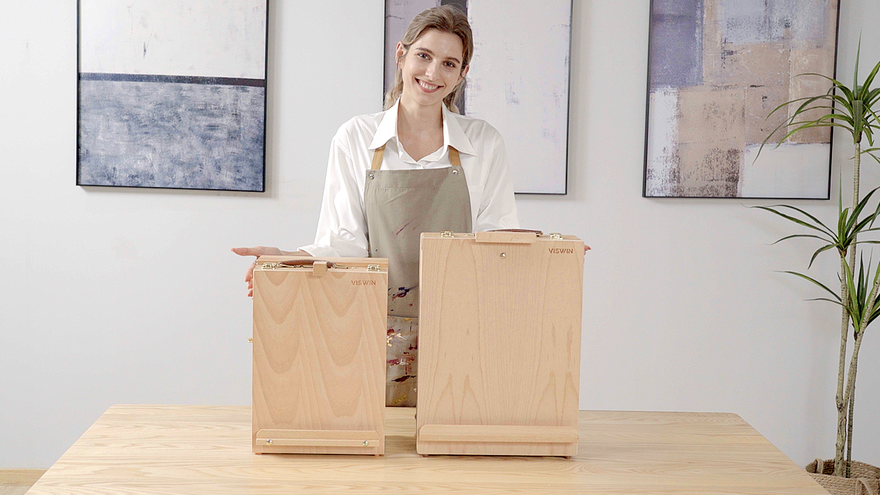 Art Alternatives Box Easel Easels US Art Supply GRAND SOLANA 3-Drawer  Adjustable Wooden Storage Tabletop Easel