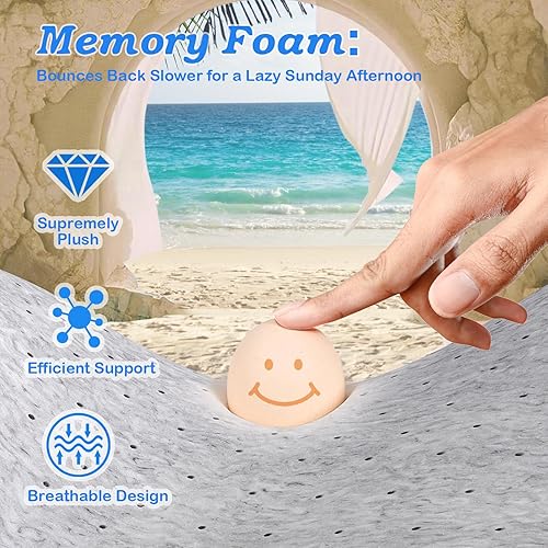 Miniatura 2 de BedsPick Cubrecolchón de espuma viscoelástica, tamaño individual, 3 pulgadas, protector de colchón de espuma, súper suave, con agujeros de