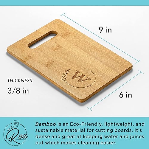 Vista 32 de Tablas de cortar personalizadas – Tabla de cortar pequeña con grabado con monograma (F) – Tabla de cortar de bambú personalizada de 9 x 6 pulgadas