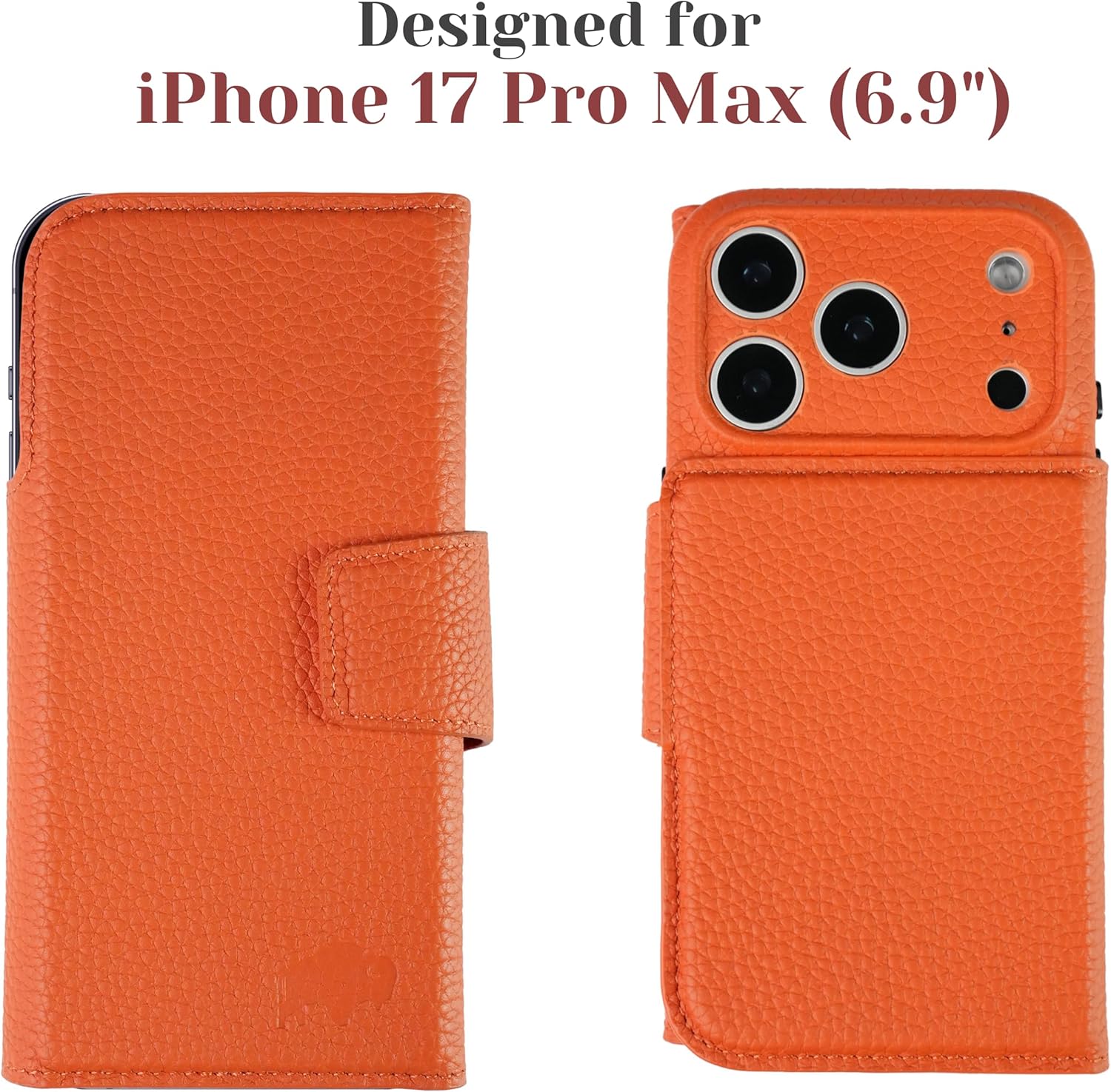 BLACKBROOK Tri-fold Wallet for iPhone 17 Pro Max – Tudor Full Grain Leather Magnetic 2-in-1 for MagSafe Folio Case, 8 Card Slots & 2 Cash Pockets, RFID Protection, Premium Gift Box