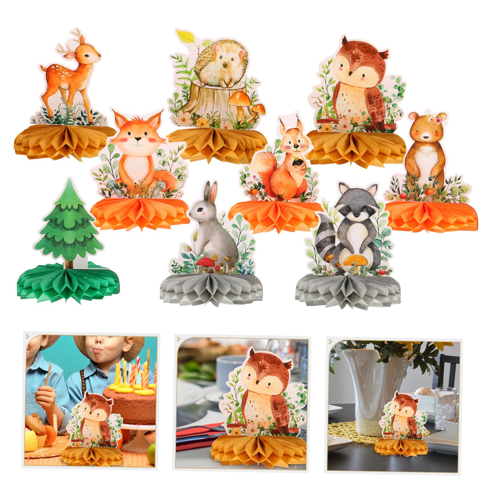 Toyvian 3 Set Decorazioni Compleanno Tema Animali con Decorazioni Ape Centrotavola per Feste Compleanno E Eventi 9 Pezzi * 3