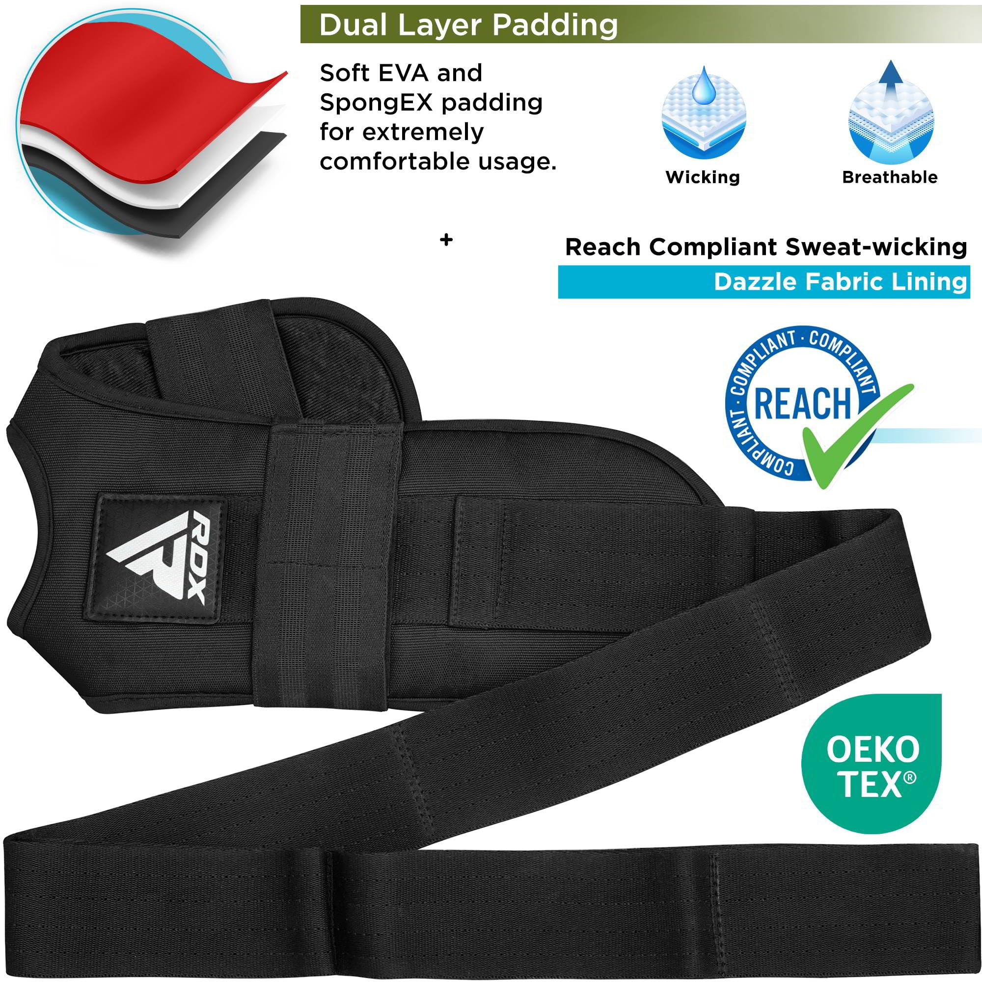 Cintura Allungamento Gambe RDX - Fascia Elasticizzata Per Yoga, Pilates E Fitness | Cinghia Con 6 Maniglie Per Stretching - Foto 7