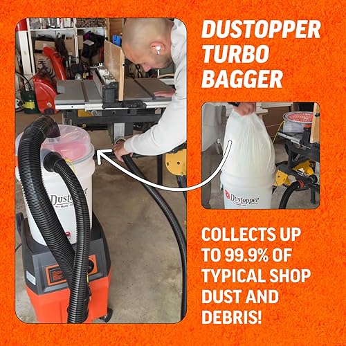 Miniatura 2 de Turbo Bagger Shop - Sistema de recolección de polvo de alto rendimiento con accesorios para sistema de vacío húmedo y seco, ideal para tiendas,