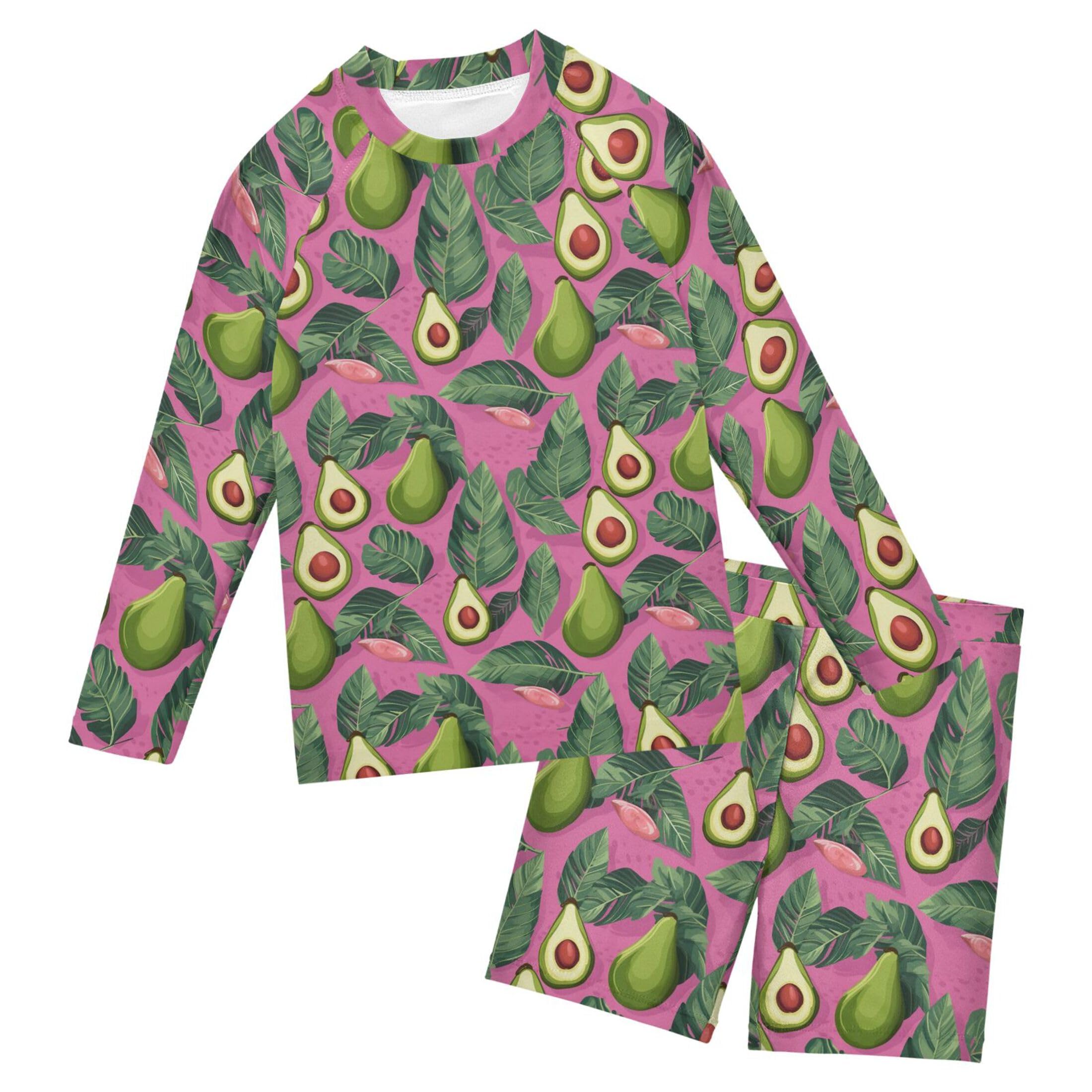 Avocado Fruit Summer Toddlers and Baby Boys' Swimsuit Trunk and Rashguard Set B0402775