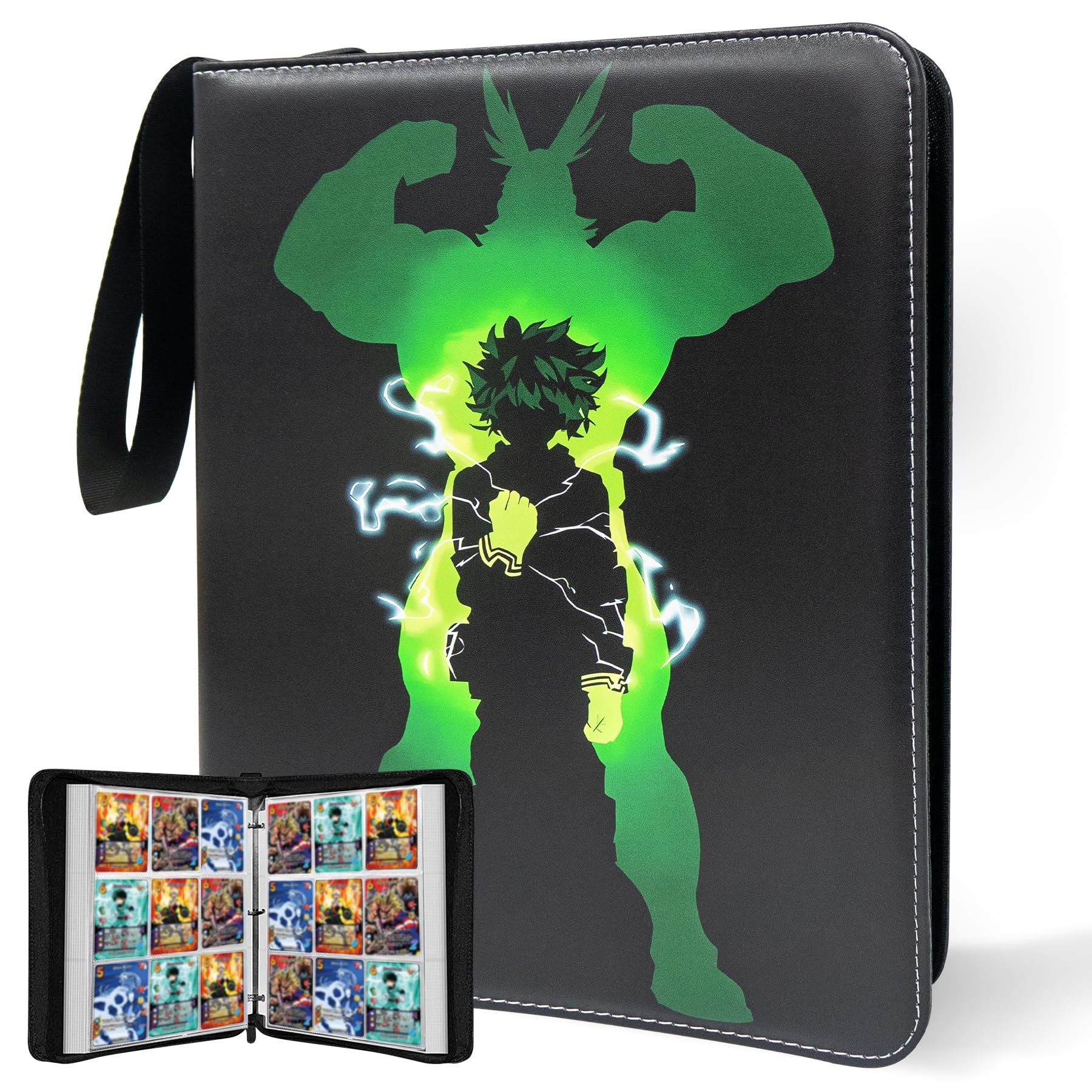 Anime Trading Card Binder, 9 Pocket with 60 Sleeves up to 1080 Cards,Waterproof Card Storage Book for Anime, Game and TCG Cards