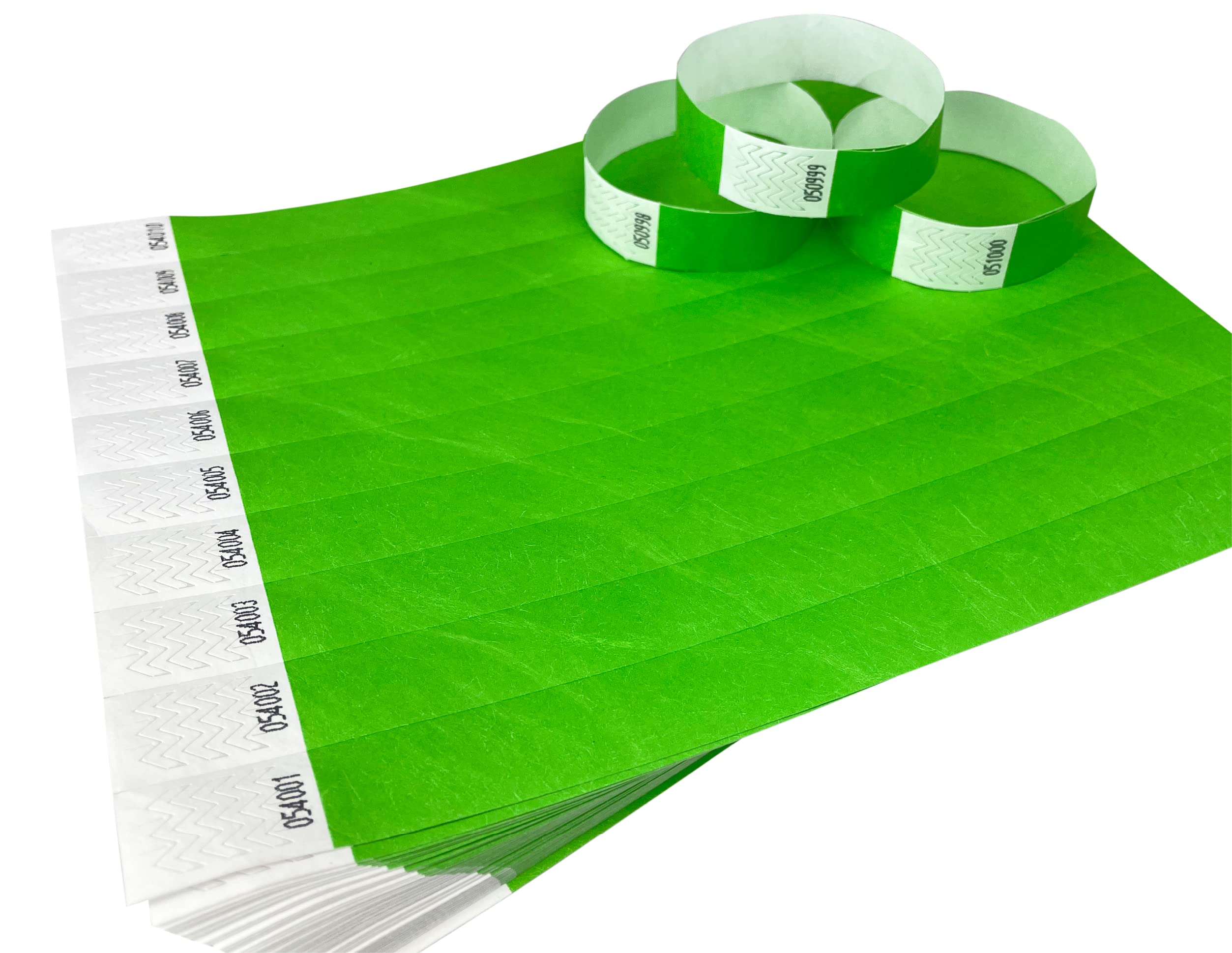 3000 Wristbands Neon Green Tyvek Identification Wristbands for Events, Security, Parties, Festivals