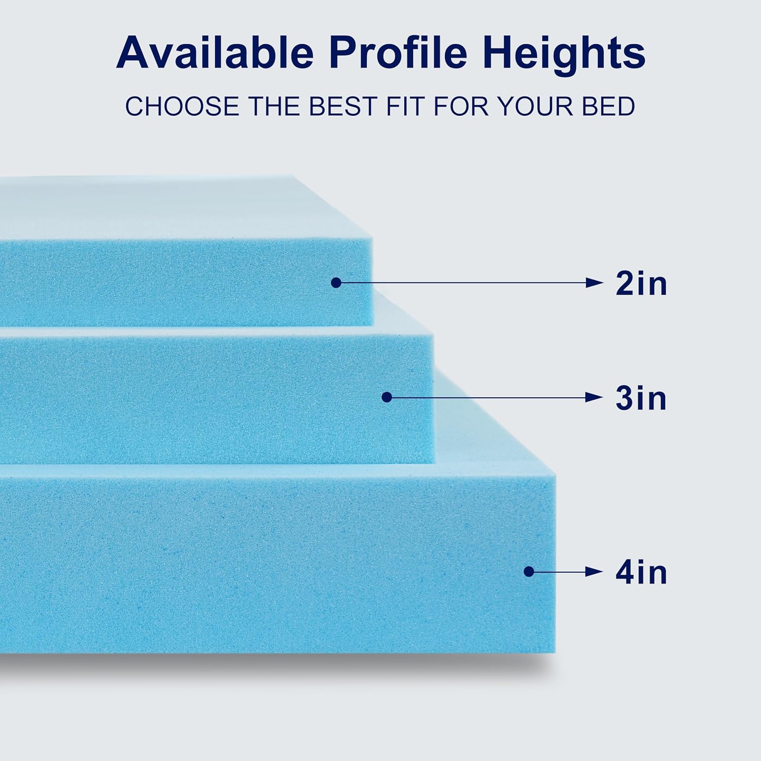 3 Inch King Mattress Topper for Pressure Relief, Gel Infused Bed Topper, Memory Foam Mattress Pad CertiPUR-US Certified, 76x80 Inches, Blue