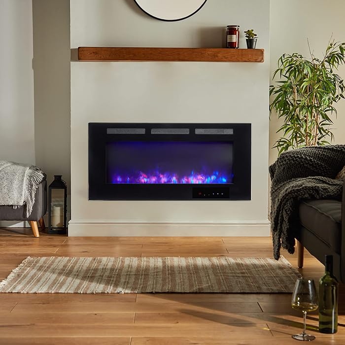 Buy VonHaus Electric Wall Mount Fireplace 1900W 42” Wall Mounted