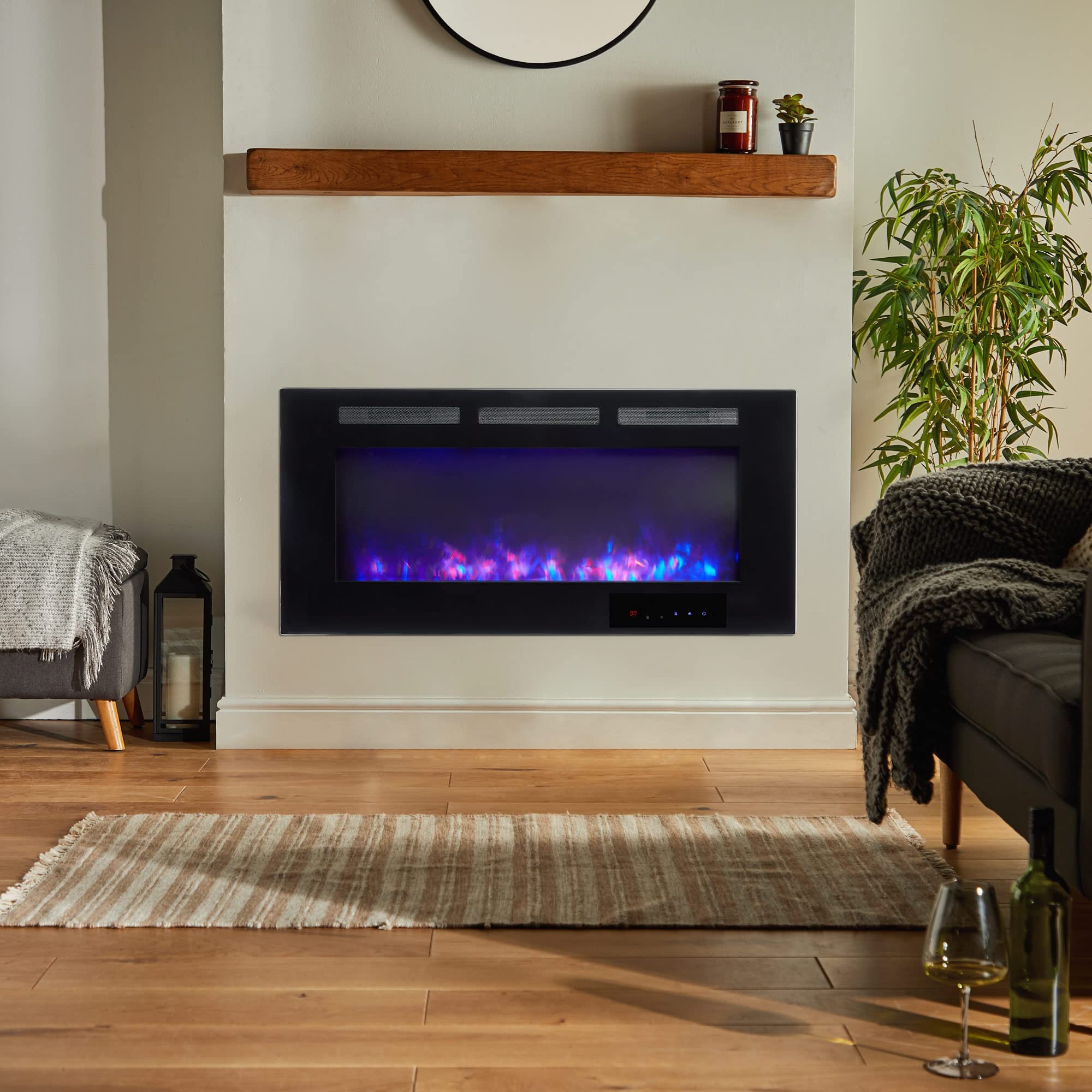 Buy VonHaus Electric Wall Mount Fireplace 1900W 42” Wall Mounted