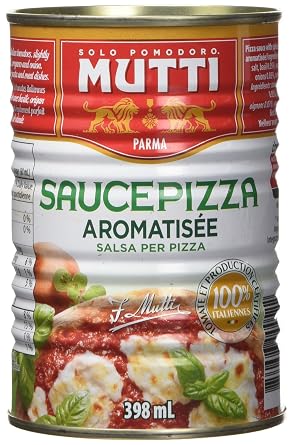 Mutti Pizza Sauce with Basil & Oregano, 14 oz. | 1 Pack | Italys #1 Brand of Tomatoes | Fresh Taste for Cooking | Canned Sauce | Vegan Friendly & Gluten Free | No Additives or Preservatives