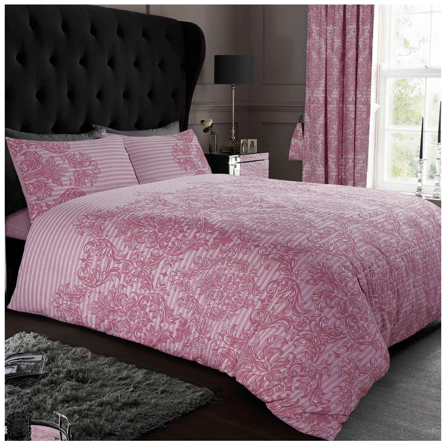 GC GAVENO CAVAILIA Paisley Duvet Cover King Size - Reversible Bedding and Linen - Ultra Soft Bed Cover With Pillow Cases - Blush Pink