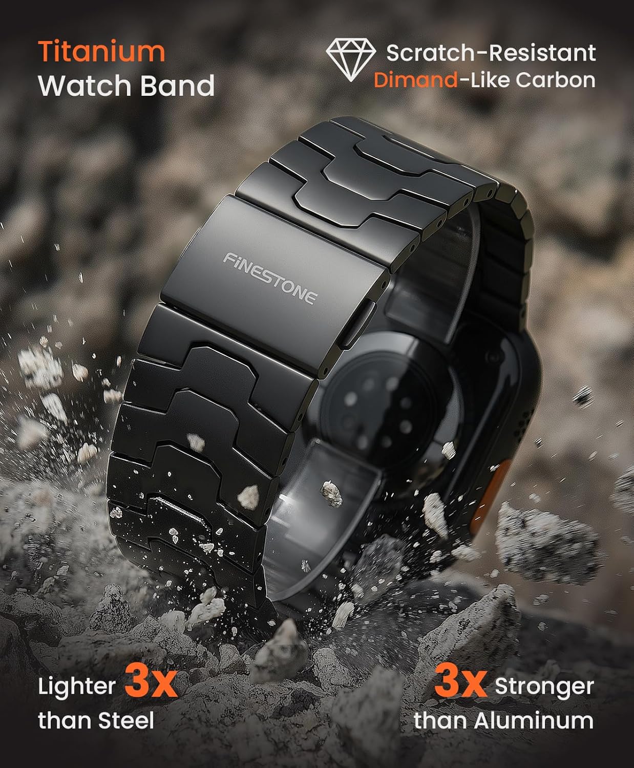 Titanium Watch Band AGIS01- Fits Apple Watch ULTRA 3/2/1 (49mm) - Adjustable Titanium Apple Watch Band with DLC Coating, Lightweight & Durable Strap for Men - Premium Color Matching Band