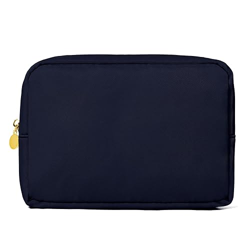 Miniatura 8 de SOIDRAM Bolsa de maquillaje grande bolsa de viaje, bolsa de aseo azul, organizador de maquillaje, bolsa de nailon, bolsa de preparación cosmética,