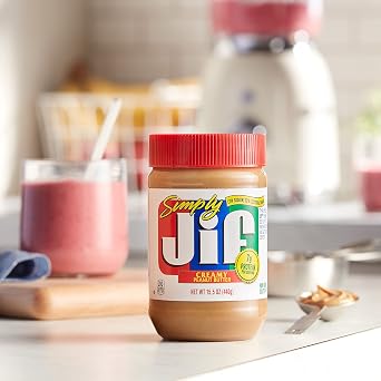Simply Jif Creamy Peanut Butter, 15.5 oz Jar, 12 Count Case