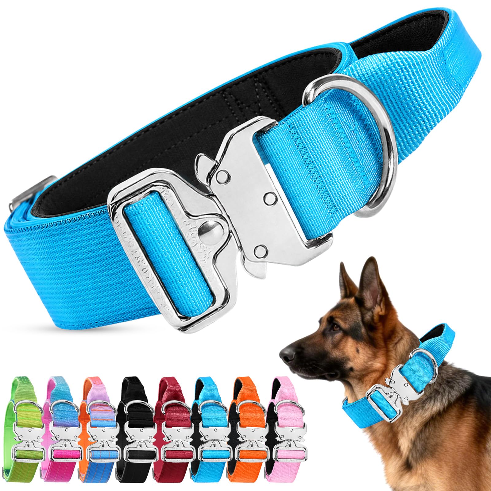 Ledeak Tactical Heavy Duty Dog Collar with Handle for Medium and Large Dogs