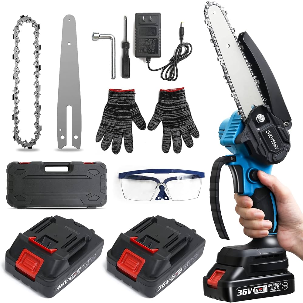 ミニ電動チェーンソー 充電式 6インチ 小型 21V ちぇーんそー ガイド