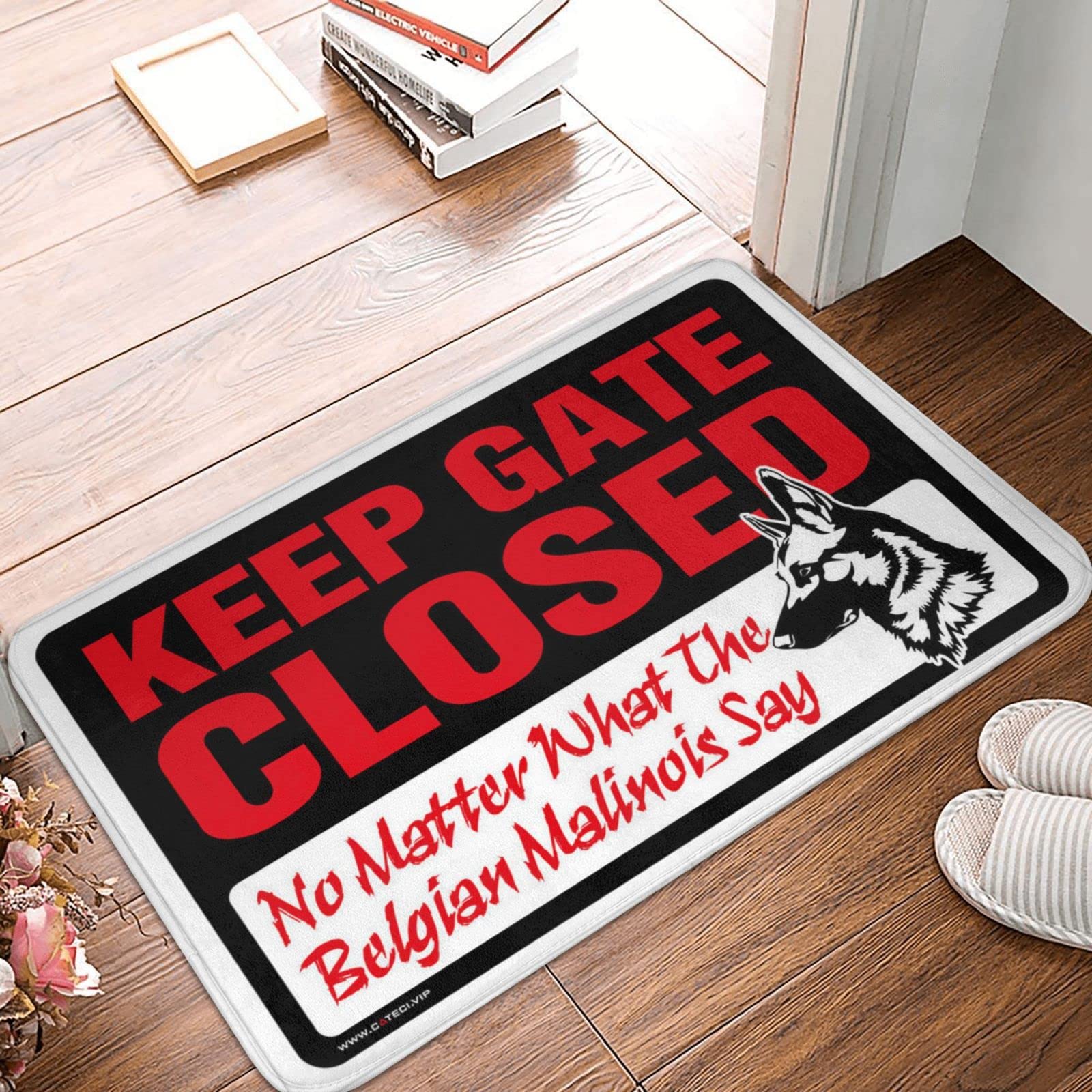 Paillasson Malinois Belge 65x90 cm tapis de porche extérieur pour entrée de maison