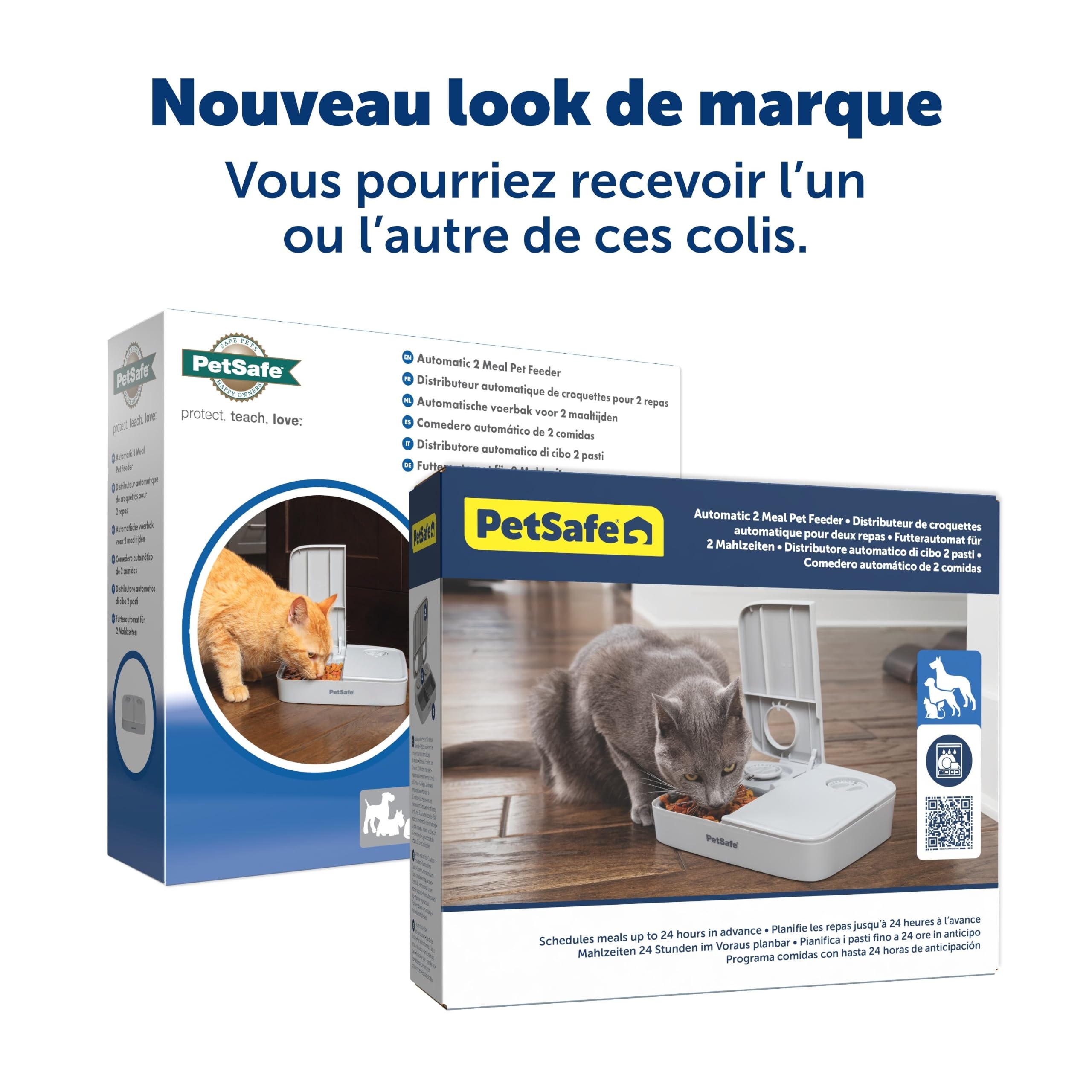 PetSafe ‎PFD19-17005 Mangeoire Automatique à 2 Repas, minuteries intégrées, Bol de Nourriture sans BPA, adapté aux Aliments secs