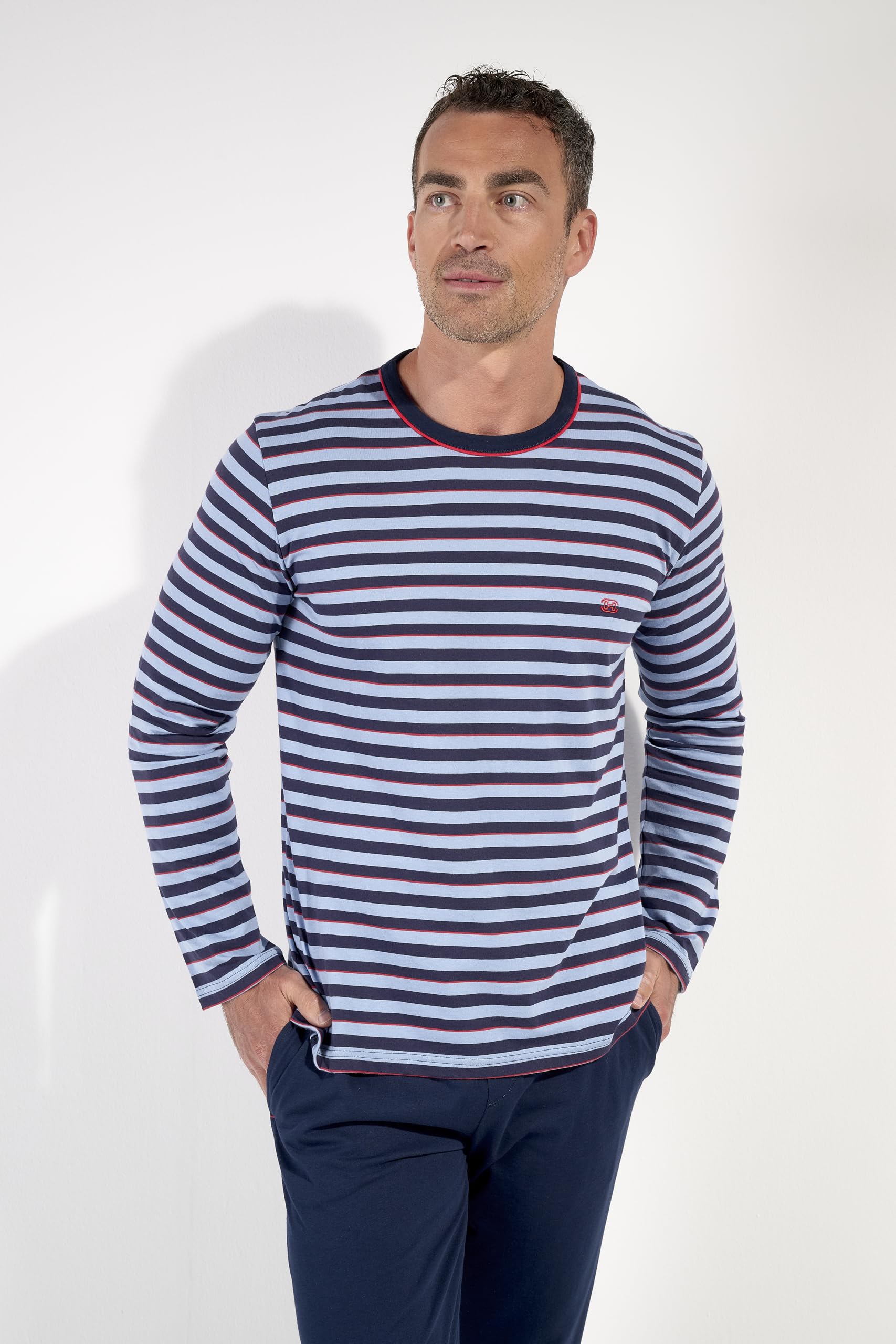 HOM Herren Pyjama Langer Atlantic Pajama Set (1er Pack)