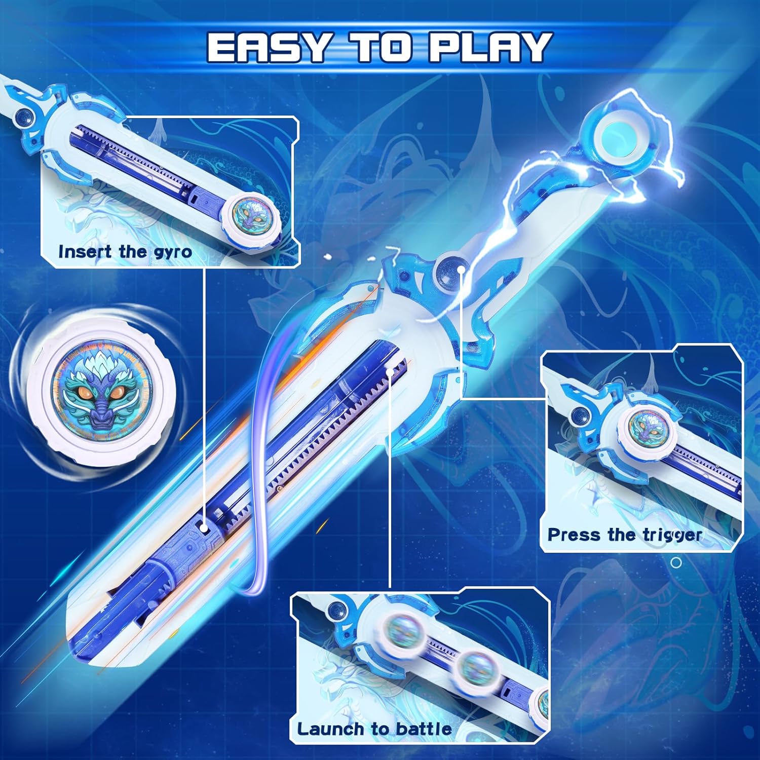 INFINITY NADO Battle Sword & RC Helicopter Set – Spinning Top Launcher & 2.4G Remote Control Helicopter with LED Lights – Action-Packed Toys for Boys & Girls 5-12, for Kids