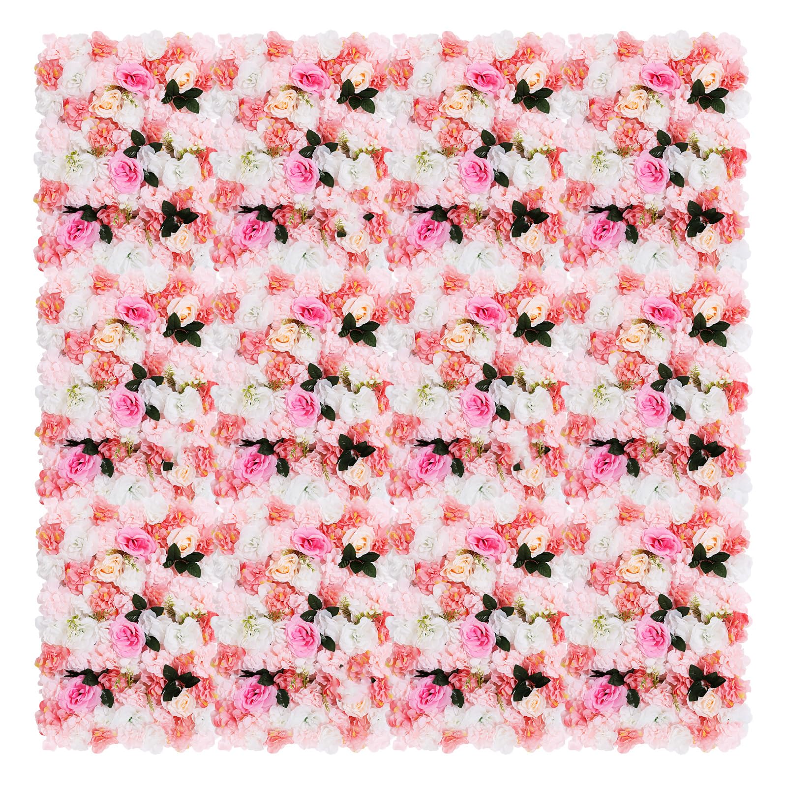 Künstliche Blumenwandpaneel Hochzeit Deko 12er Set, 60x40 cm | Seidenstoff, Wanddeko Blumen, für Valentinstag, Zuhausedekoration