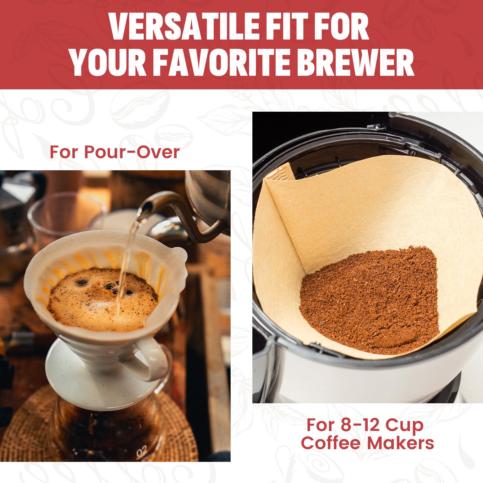 200 Stück #4 Kegel-Kaffeefilter, Einwegfilter, ungebleichte natürliche Papierfilter für 8–12 Tassen, Drip & Pour Over Kaffeemaschinen, kompatibel mit Ninja & Cuisinart Kaffeemaschinen