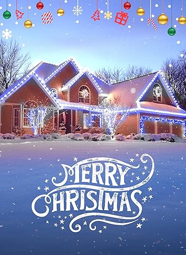 Miniatura 4 de Luces LED de Navidad de 100 pies, tira de luces azules C9 de Navidad al aire libre, 100+4 bombillas de fresa conectables con certificación UL para
