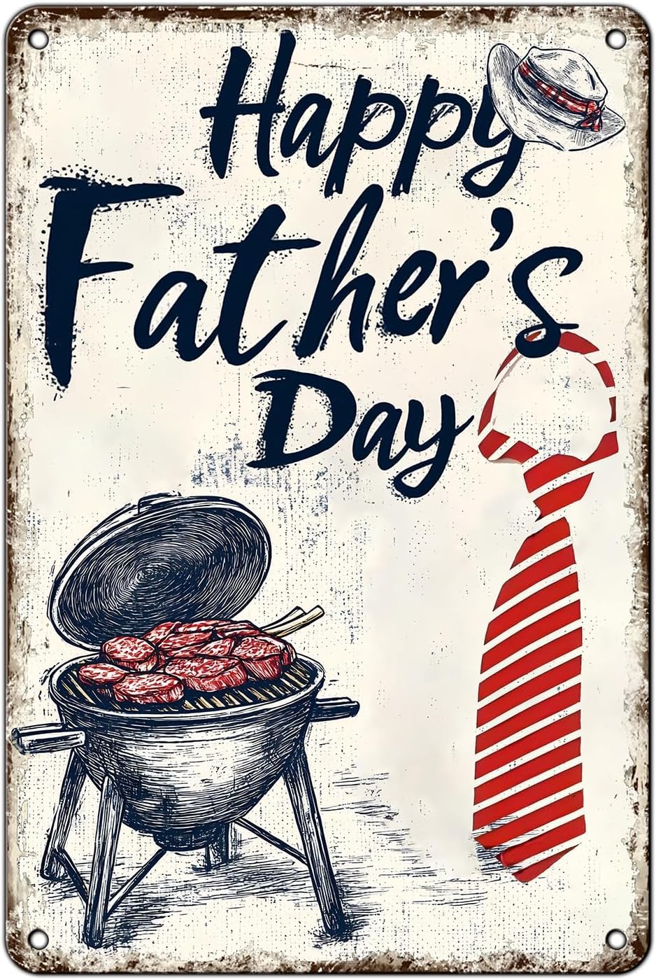 Vintage Metal Father'S Day Tin Sign Happy Father'S Day Sign Decorative Signage For Father'S Day Or Birthday For Dad Birthday Father'S Day Metal Tin Sign 8X12 Inch