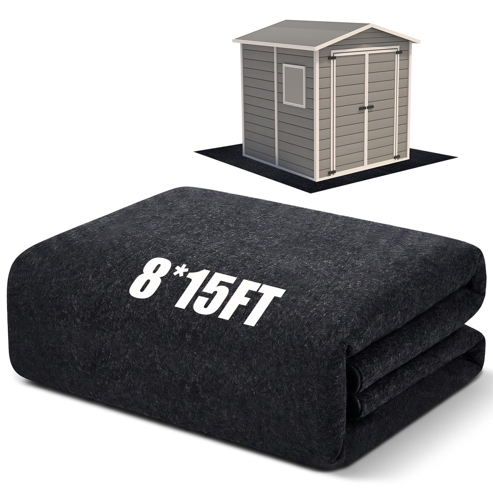 Haull Shed Floor Mat 8 x 15 ft Outdoor Waterproof Nonslip Durable Storage Sheds Protector Rug for Carport Patio Garage Garden Spring Summer Outdoor, Storage Shed Not Included