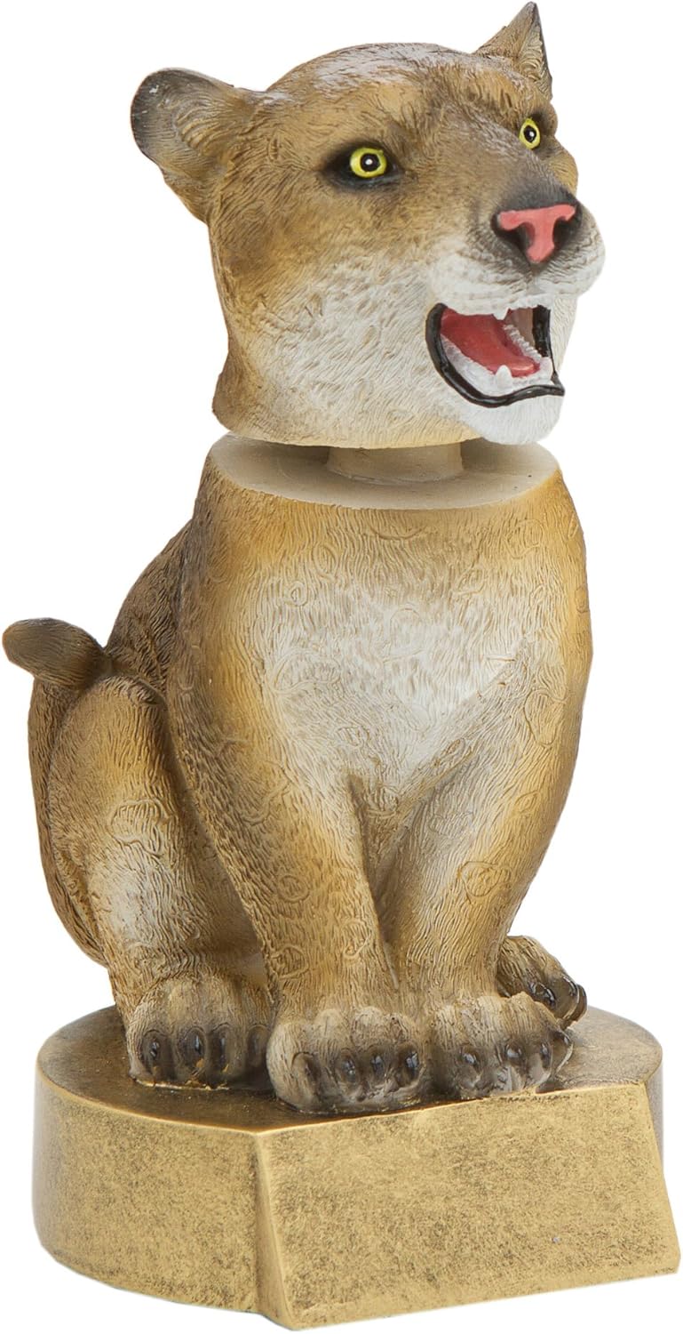 Decade Awards Cougar Bobblehead Mascot Trophy - 6 Inch Tall | Engraved Cougar Award - Customize Now