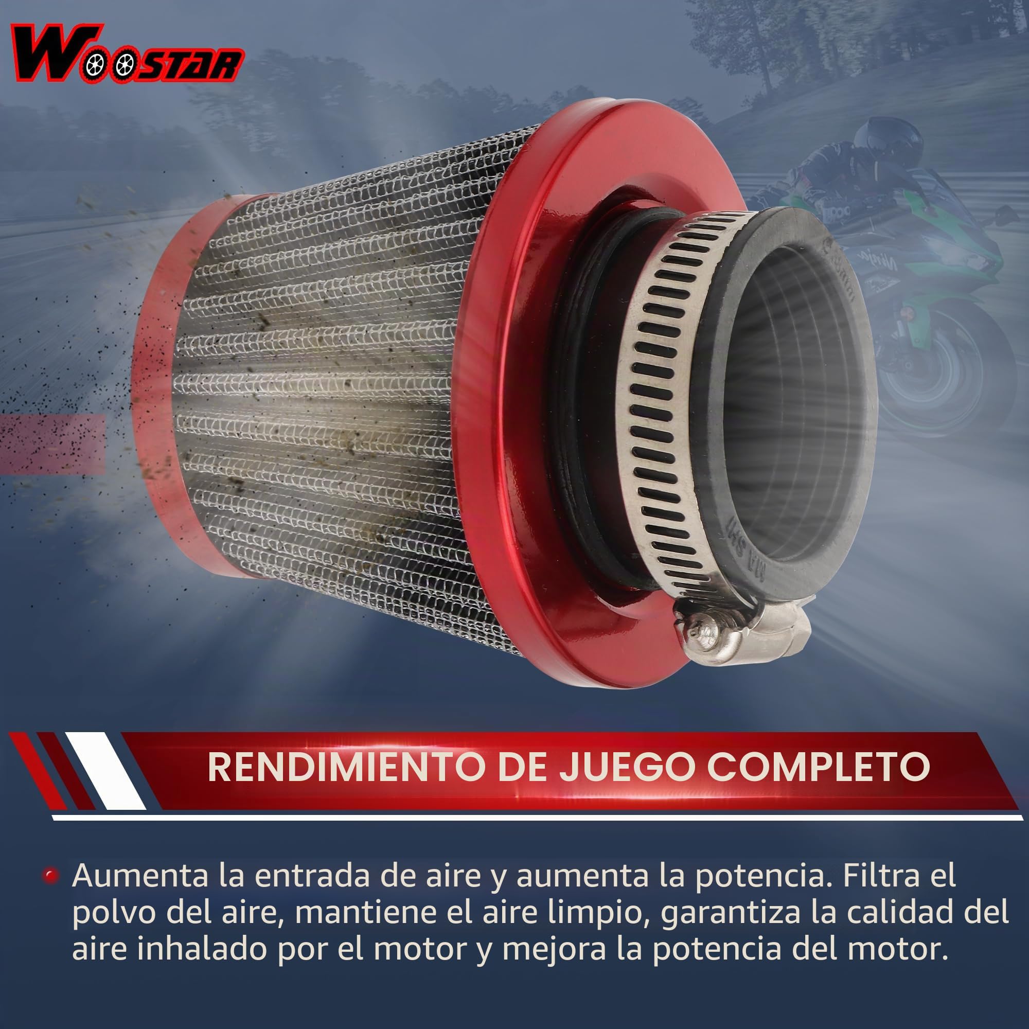 WOOSTAR 26mm Carburador VM22 con Filtro de Combustible Tubo Gasolina Ingesta Maniquí Juntas Reemplazo para Predator 196cc 212cc Coleman CT200U BT200X KT196 GX160 GX200 6.5hp Motor Mini Bike Rojo