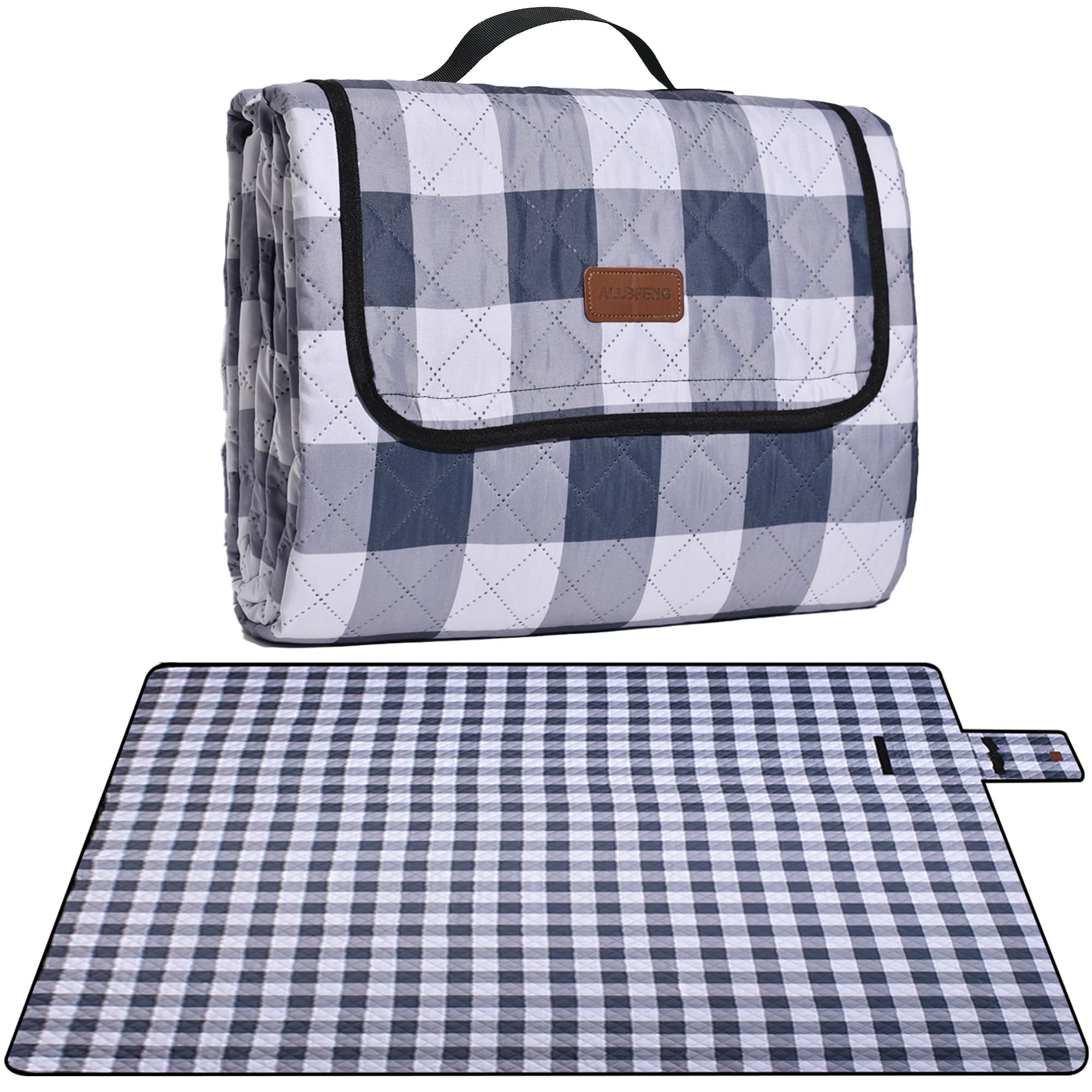 Extra Large Picnic Blanket 80''x 60'' Picnic Mat Waterproof Sand Proof Foldable for Beach, 5-Layer Outdoor Blanket for 6 to 8 Adults,Camping Lawn