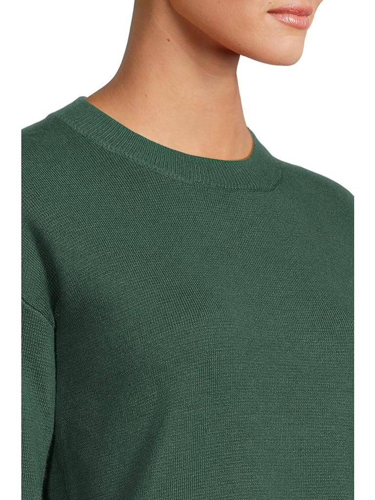 Green L.L.Bean Wicked Soft Cotton/Cashmere Crewneck Sweater