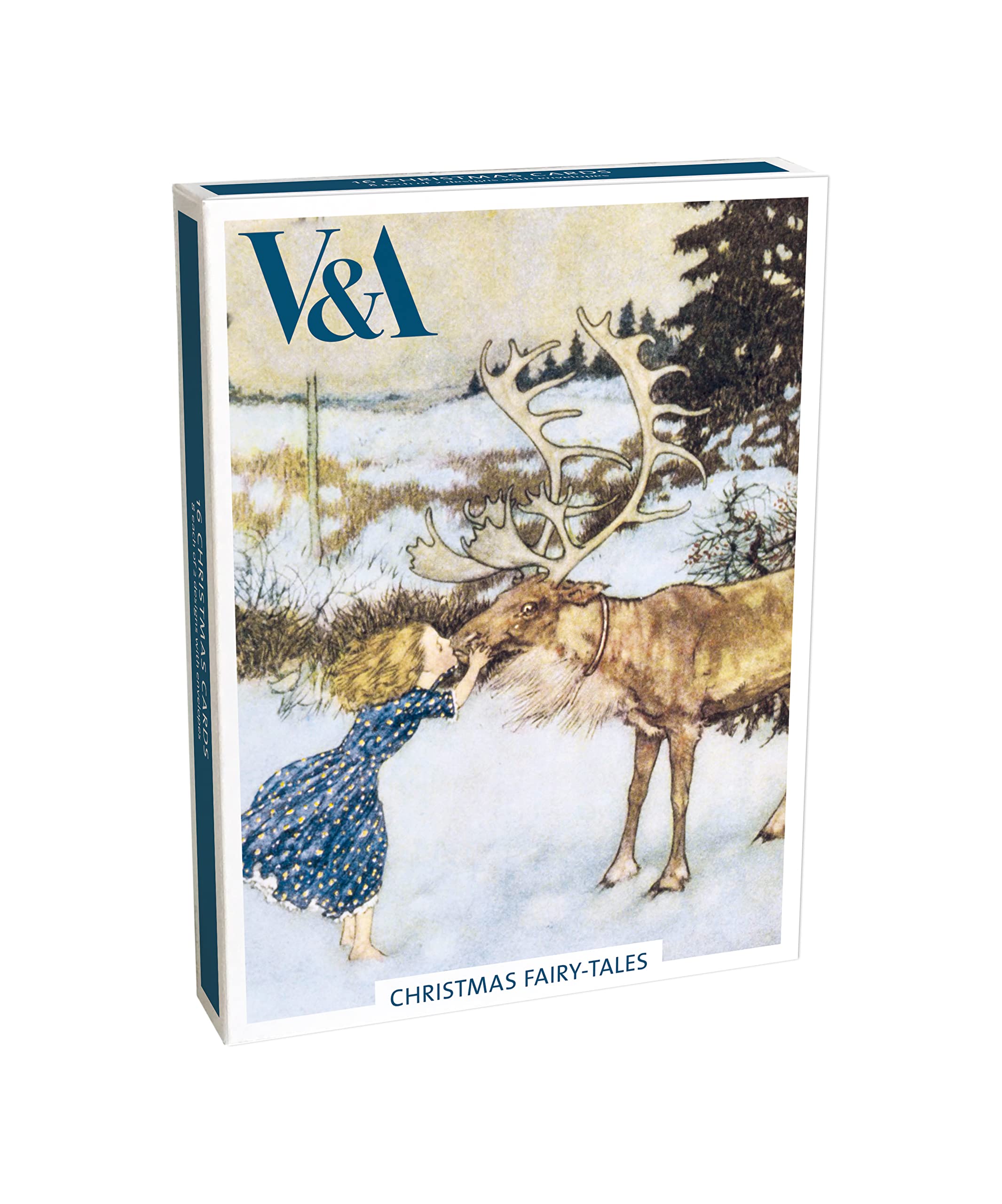Museums & Galleries Christmas Cards Box of 16 - Assorted Designs - 2 x 8 V&A Artistic Snow Scenes - Festive Christmas Cards Multipack