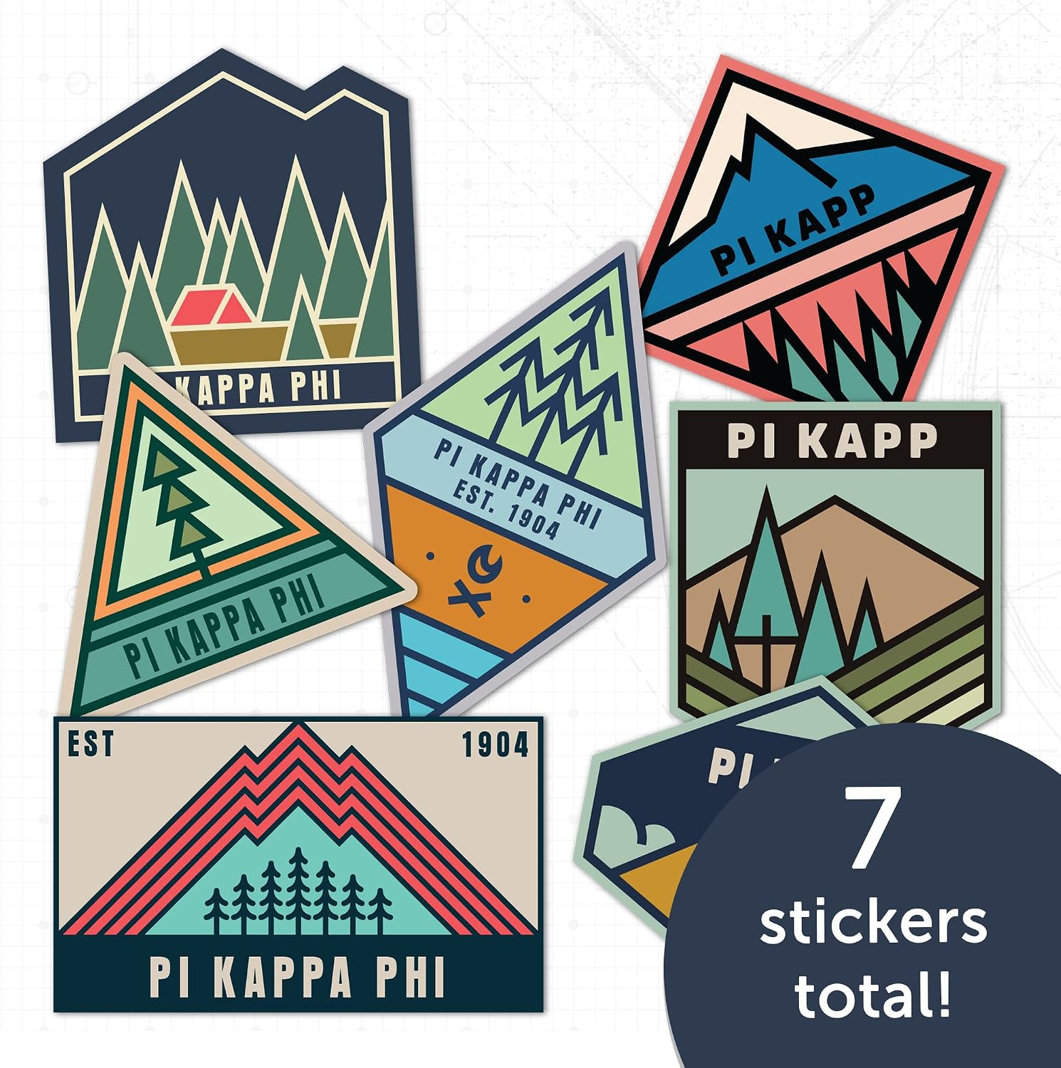 Desert Cactus Pi Kappa Phi Sticker Decal Greek Decal for Window Laptop Computer Car (Nature Sheet)