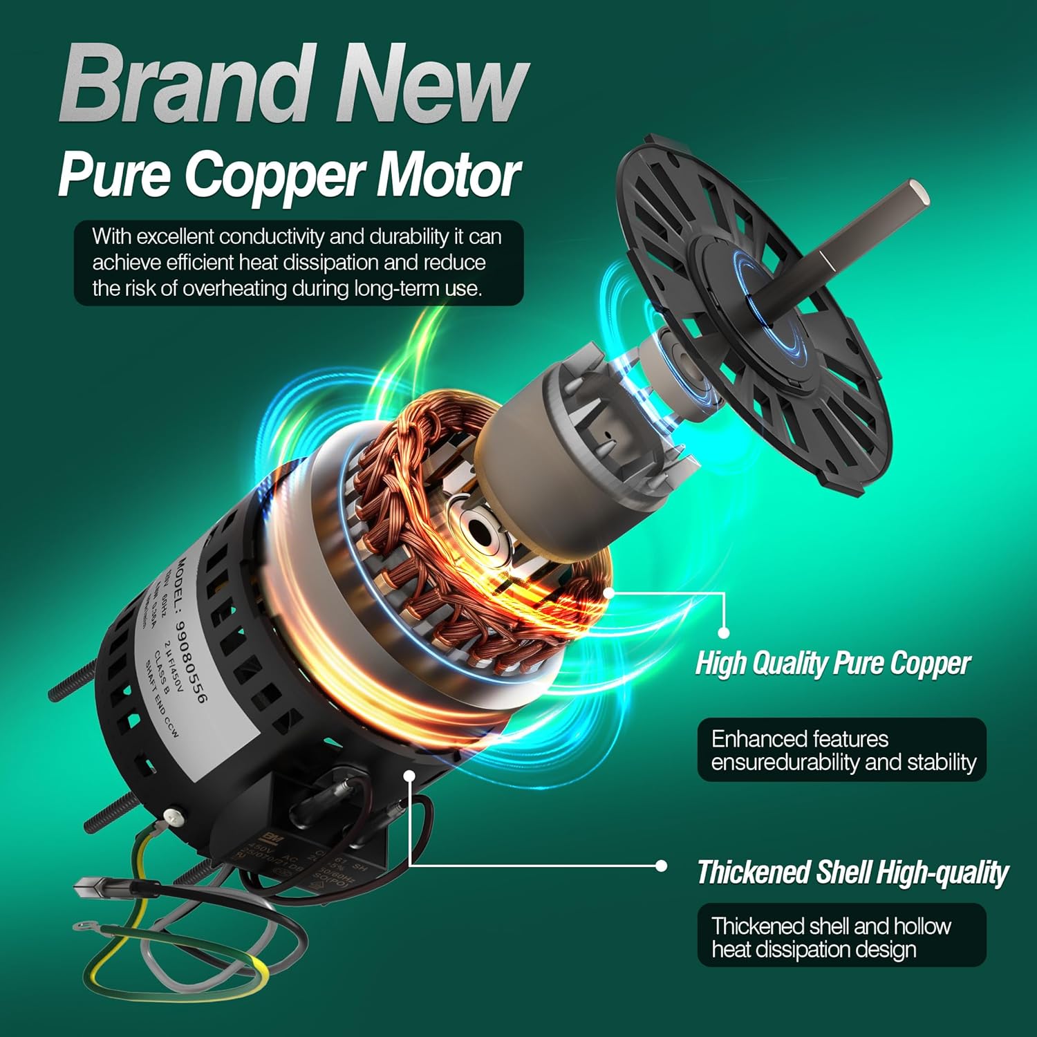 99080556 S99080556 Bathroom Exhaust Fan Motor Replacement – Compatible with Broan NuTone QTX100HL QTX110HL QTX110HFLT QTXN100HL QTXN110HL QTXN110HFLT – Replaces Part 99080556, 120V Motor Assembly