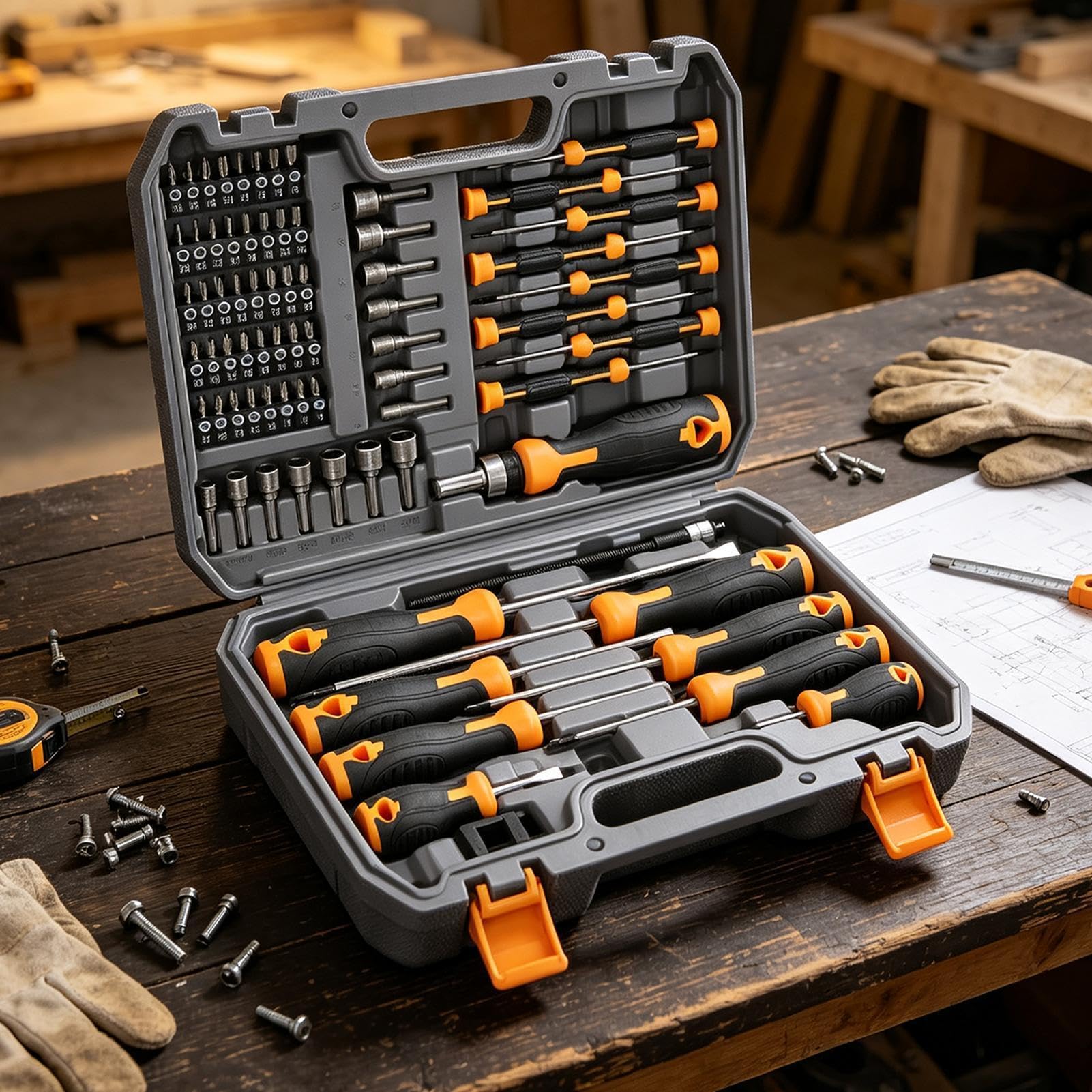 Organized Screwdriver Tool Set Case 59Pcs Precision Portable Magnetic Tools