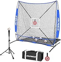 Vista 13 de Red de práctica de béisbol y sóftbol de 6'x6', red de lanzamiento, red de bateo, con zona de strike adicional, objetivo y marco de arco